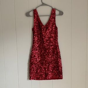 Size small sequence red mini dress